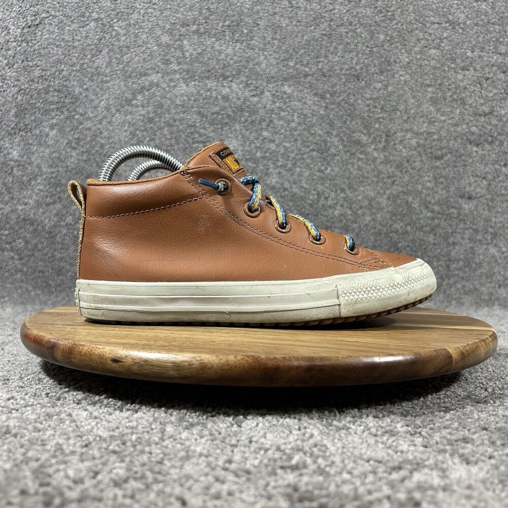 Converse All Star Berkshire 668490C Junior Size 4 Brown Leather Mid Booties Used